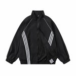 画像9: 3-Line Stand Collar Zip-Up Tracksuit  jacket and pants set 　3ラインスタンドカラージップアップ トラックスーツ セットアップ ユニセックス 男女兼用 ジャケット ＆パンツ上下セット (9)