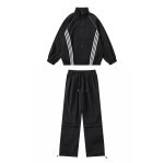 画像3: 3-Line Stand Collar Zip-Up Tracksuit  jacket and pants set 　3ラインスタンドカラージップアップ トラックスーツ セットアップ ユニセックス 男女兼用 ジャケット ＆パンツ上下セット (3)