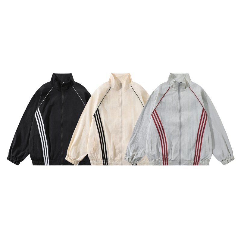 画像5: 3-Line Stand Collar Zip-Up Tracksuit  jacket and pants set 　3ラインスタンドカラージップアップ トラックスーツ セットアップ ユニセックス 男女兼用 ジャケット ＆パンツ上下セット (5)