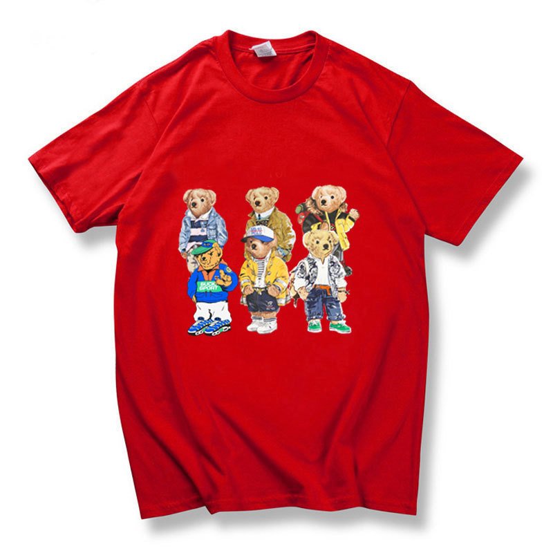 画像5: Sporty Teddy Bear  Print Short Sleeve T-Shirt  　ユニセックス 男女兼用スポーツテイストテディーベアプリント 半袖 Tシャツ (5)