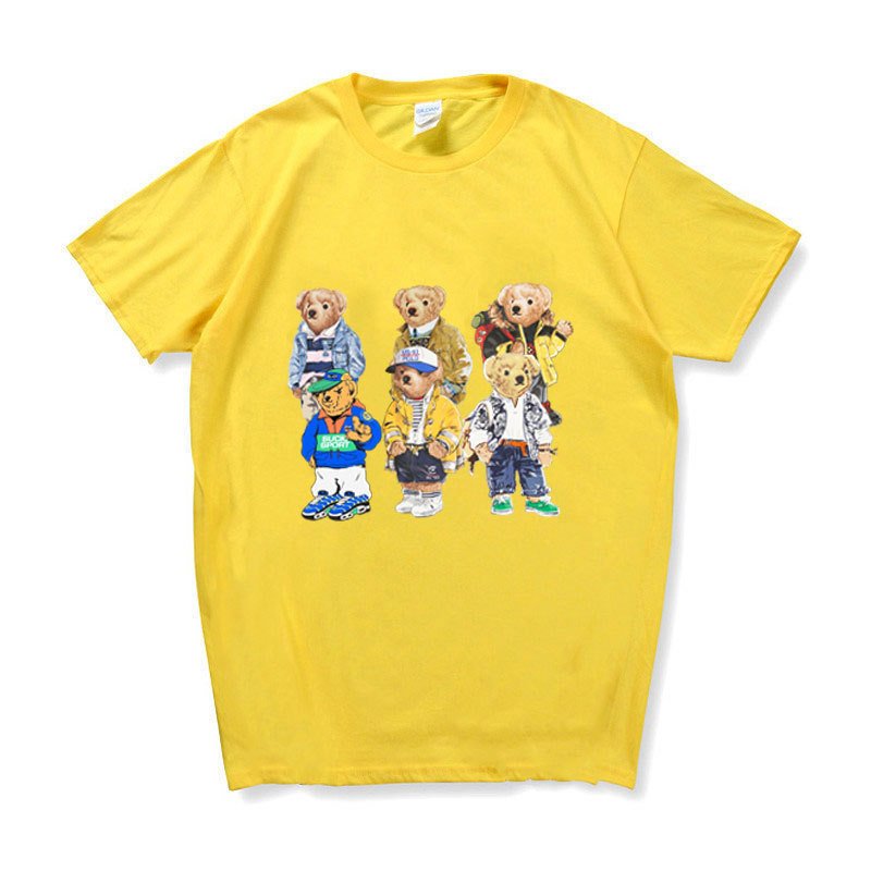画像9: Sporty Teddy Bear  Print Short Sleeve T-Shirt  　ユニセックス 男女兼用スポーツテイストテディーベアプリント 半袖 Tシャツ (9)