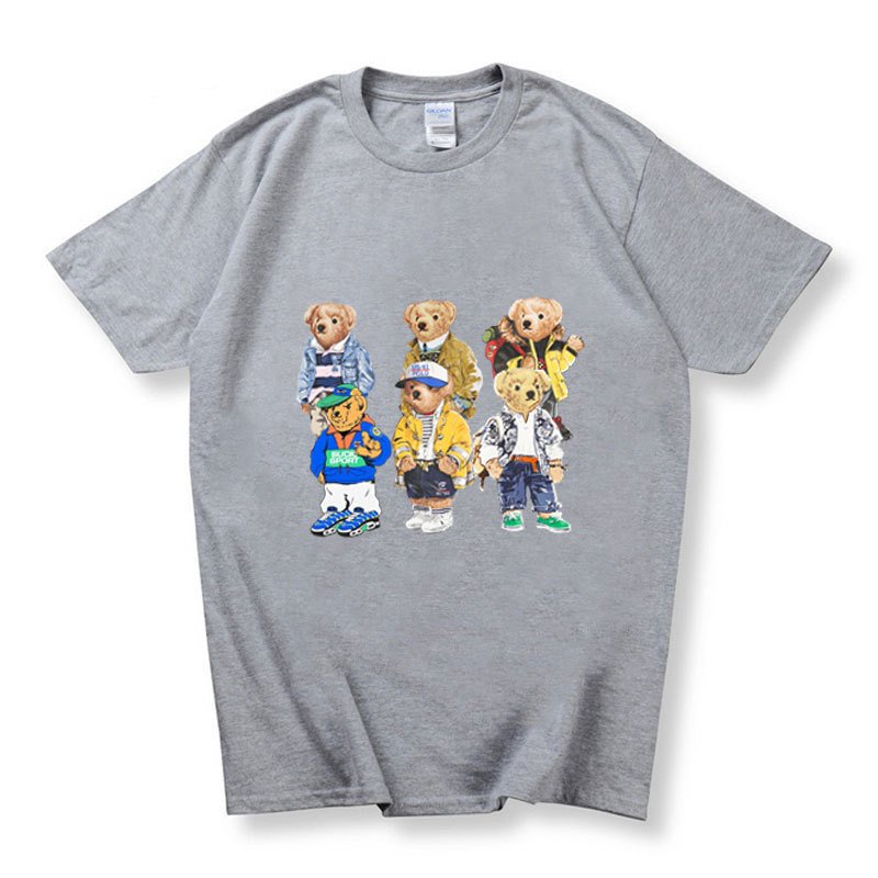 画像3: Sporty Teddy Bear  Print Short Sleeve T-Shirt  　ユニセックス 男女兼用スポーツテイストテディーベアプリント 半袖 Tシャツ (3)