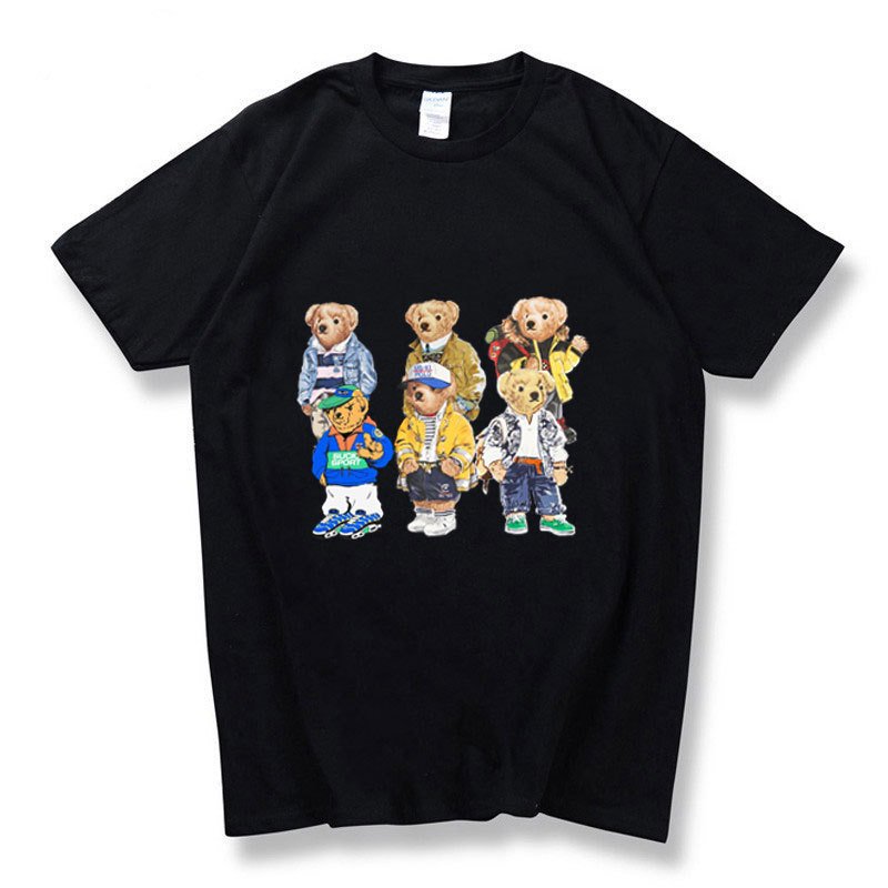 画像2: Sporty Teddy Bear  Print Short Sleeve T-Shirt  　ユニセックス 男女兼用スポーツテイストテディーベアプリント 半袖 Tシャツ (2)