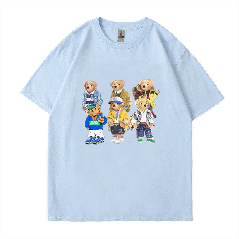 画像7: Sporty Teddy Bear  Print Short Sleeve T-Shirt  　ユニセックス 男女兼用スポーツテイストテディーベアプリント 半袖 Tシャツ (7)
