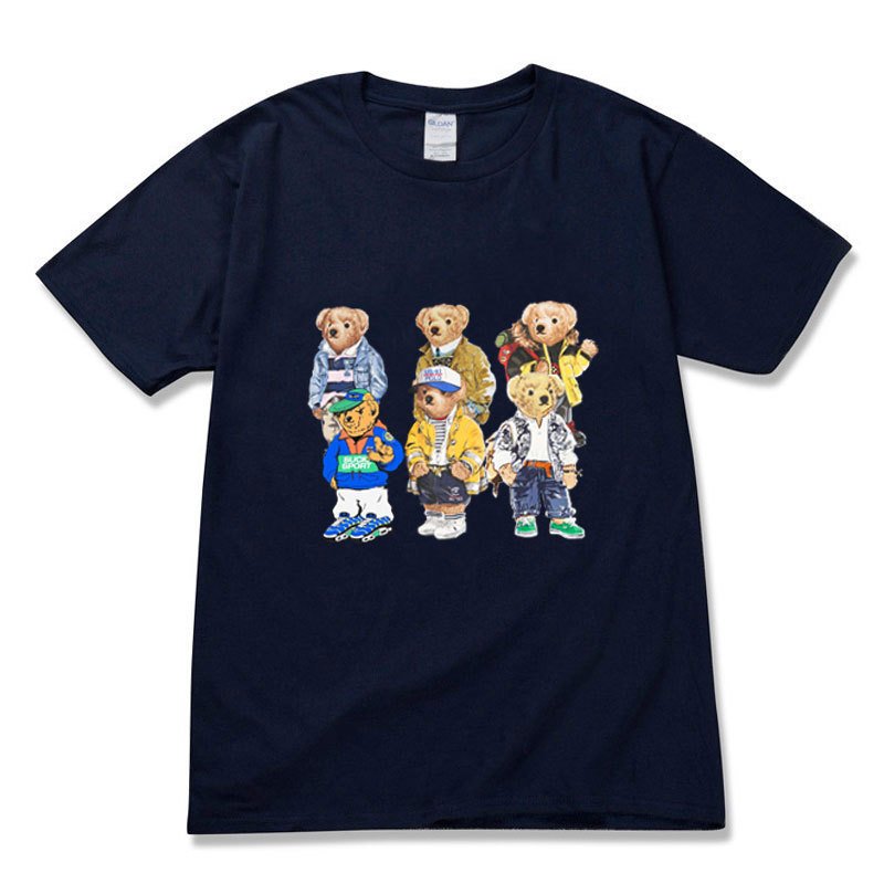 画像4: Sporty Teddy Bear  Print Short Sleeve T-Shirt  　ユニセックス 男女兼用スポーツテイストテディーベアプリント 半袖 Tシャツ (4)