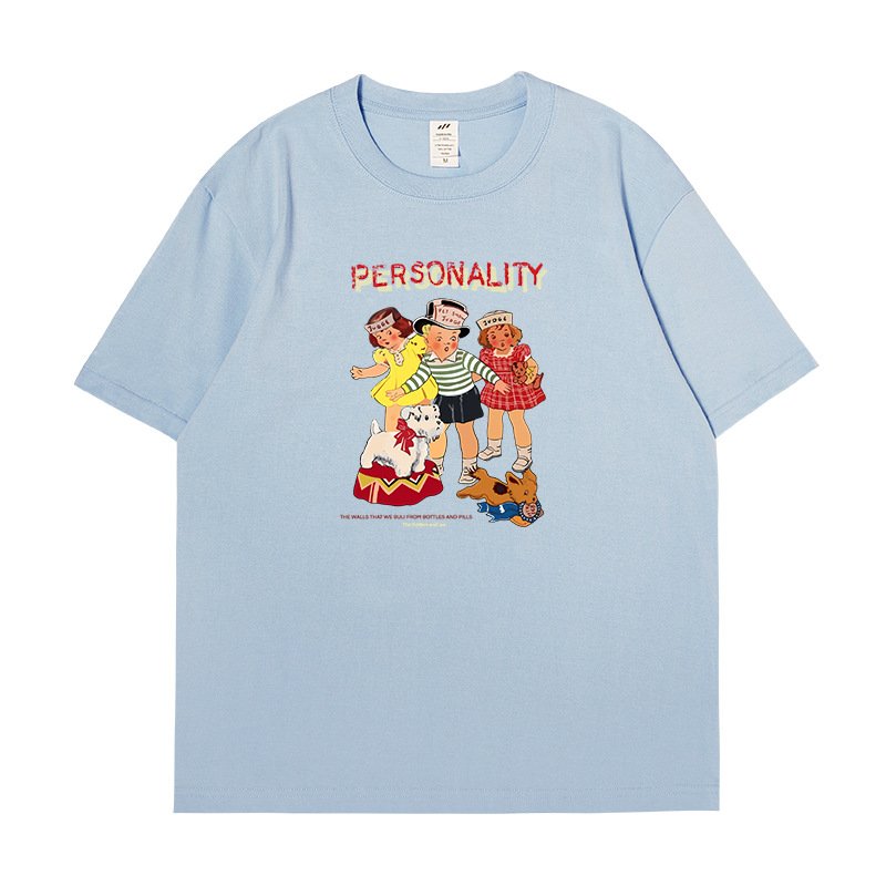 画像10: Unisex  American nostalgic PERSONALITY Logo pop girl & boyT-shirt  男女兼用 ユニセックス アメリカンノスタルジックポップガール＆ボーイ Tシャツ (10)