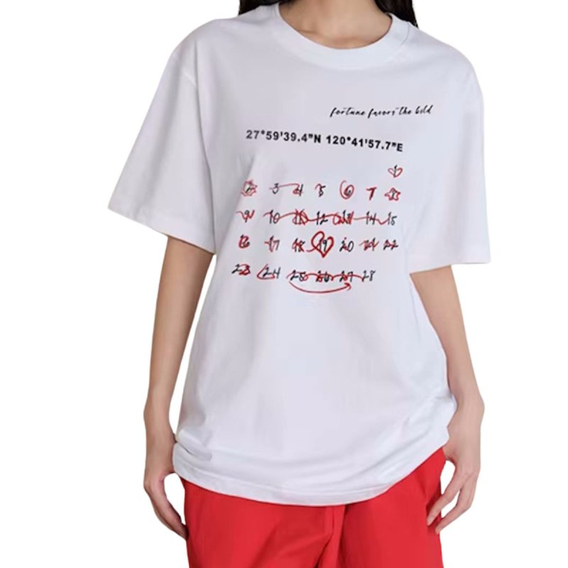 画像3: TWOEX2 Coordinate Calendar  Print Short Sleeve T-Shirt  　ユニセックス 男女兼用TWOEX2 座標カレンダープリント 半袖 Tシャツ (3)