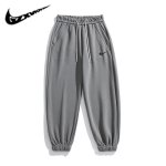 画像5: 24 Broken swoosh Parody Sweat Pants NK ブロークン スウォッシュ スウェット パンツ  男女兼用 ユニセックス ジョガーパンツ 裾絞りタイプ (5)