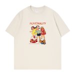 画像2: Unisex  American nostalgic PERSONALITY Logo pop girl & boyT-shirt  男女兼用 ユニセックス アメリカンノスタルジックポップガール＆ボーイ Tシャツ (2)
