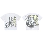 画像2: TRAVIS SCOTT CACTUS JACK KAWS lightning joint round neck short Sleeve t-shirt ユニセックス 男女兼用カクタスジャック カウズ Tシャツ (2)