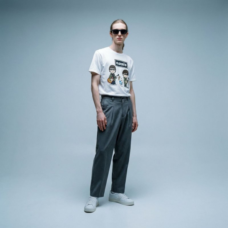 画像6: Unisex Oasis x Dog Beagle Vintage Style T-Shirt  オアシス ビーグル　ヴィンテージスタイル 古着風 ヴィンテージ風 プリント 半袖ラウンドネック Tシャツ ユニセックス 男女兼用 バンドT (6)