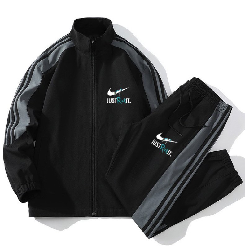 画像4: 26 Men & Women Rick and Morty Broken swoosh Just Rick It TRACK SUIT Setup Jacket and Pants Set リック・アンド・モーティ ブロークン スウォッシュ プリント トラックスーツ セットアップ ユニセックス 男女兼用 ジャージ上下 ＆パンツセット (4)