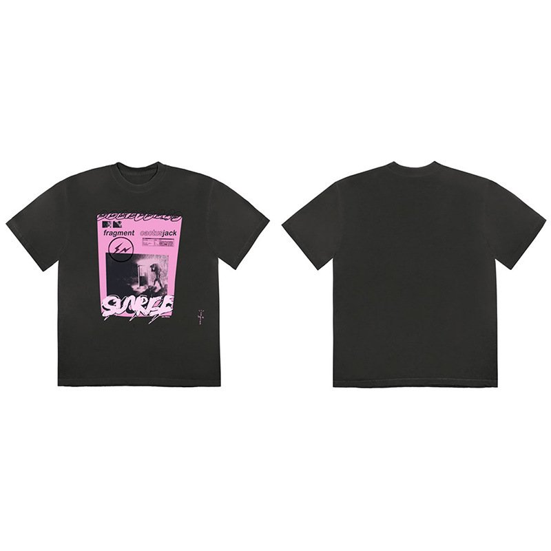 画像7: TRAVIS SCOTT CACTUS JACK KAWS lightning joint round neck short Sleeve t-shirt ユニセックス 男女兼用カクタスジャック カウズ Tシャツ (7)
