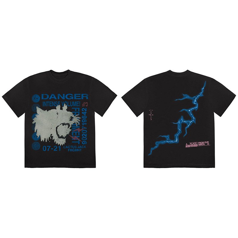 画像3: TRAVIS SCOTT CACTUS JACK KAWS lightning joint round neck short Sleeve t-shirt ユニセックス 男女兼用カクタスジャック カウズ Tシャツ (3)