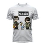 画像4: Unisex Oasis x Dog Beagle Vintage Style T-Shirt  オアシス ビーグル　ヴィンテージスタイル 古着風 ヴィンテージ風 プリント 半袖ラウンドネック Tシャツ ユニセックス 男女兼用 バンドT (4)