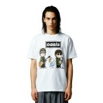 画像2: Unisex Oasis x Dog Beagle Vintage Style T-Shirt  オアシス ビーグル　ヴィンテージスタイル 古着風 ヴィンテージ風 プリント 半袖ラウンドネック Tシャツ ユニセックス 男女兼用 バンドT (2)