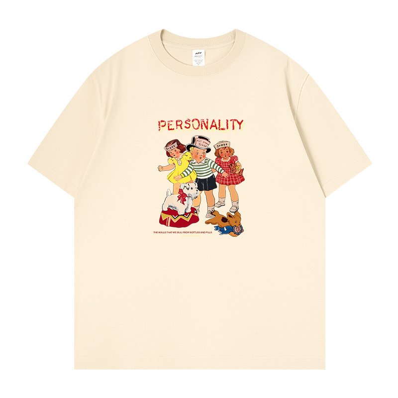 画像11: Unisex  American nostalgic PERSONALITY Logo pop girl & boyT-shirt  男女兼用 ユニセックス アメリカンノスタルジックポップガール＆ボーイ Tシャツ (11)