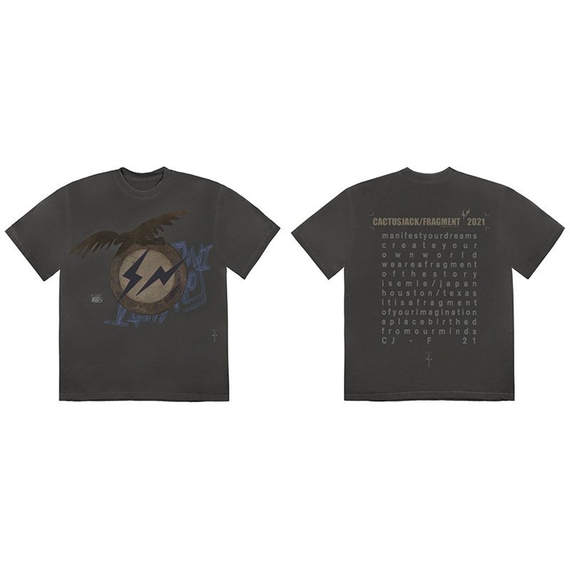 画像4: TRAVIS SCOTT CACTUS JACK KAWS lightning joint round neck short Sleeve t-shirt ユニセックス 男女兼用カクタスジャック カウズ Tシャツ (4)