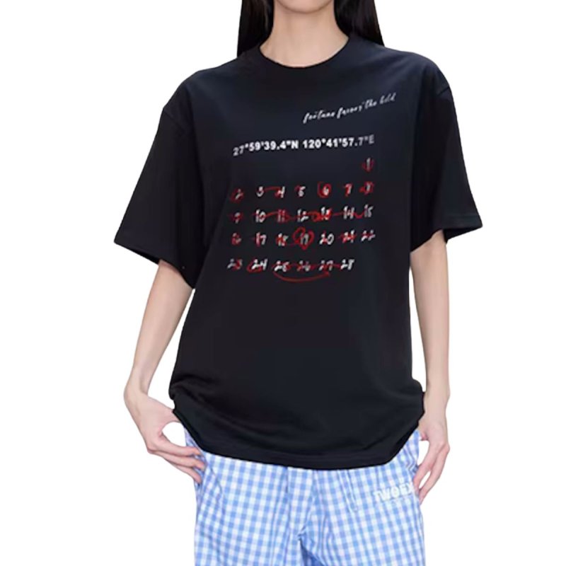 画像4: TWOEX2 Coordinate Calendar  Print Short Sleeve T-Shirt  　ユニセックス 男女兼用TWOEX2 座標カレンダープリント 半袖 Tシャツ (4)