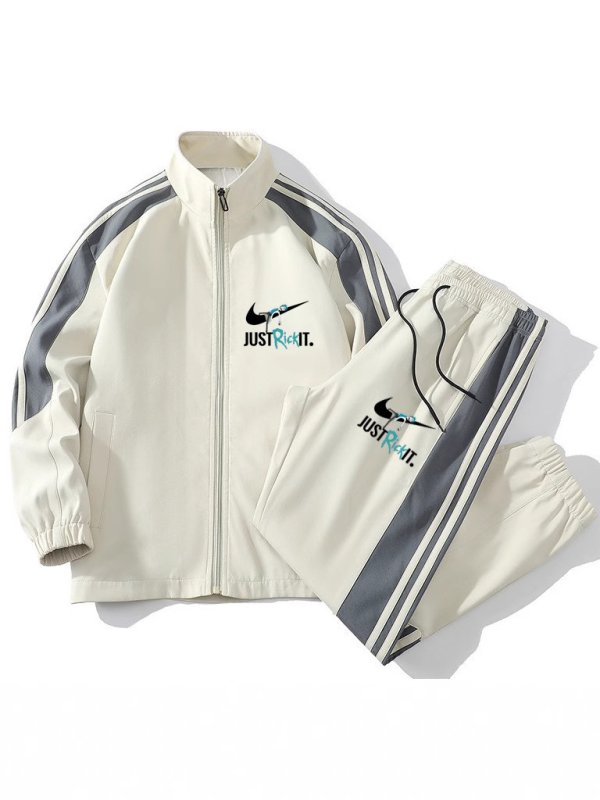 画像1: 26 Men & Women Rick and Morty Broken swoosh Just Rick It TRACK SUIT Setup Jacket and Pants Set リック・アンド・モーティ ブロークン スウォッシュ プリント トラックスーツ セットアップ ユニセックス 男女兼用 ジャージ上下 ＆パンツセット (1)