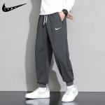 画像2: 24 Broken swoosh Parody Sweat Pants NK ブロークン スウォッシュ スウェット パンツ  男女兼用 ユニセックス ジョガーパンツ 裾絞りタイプ (2)