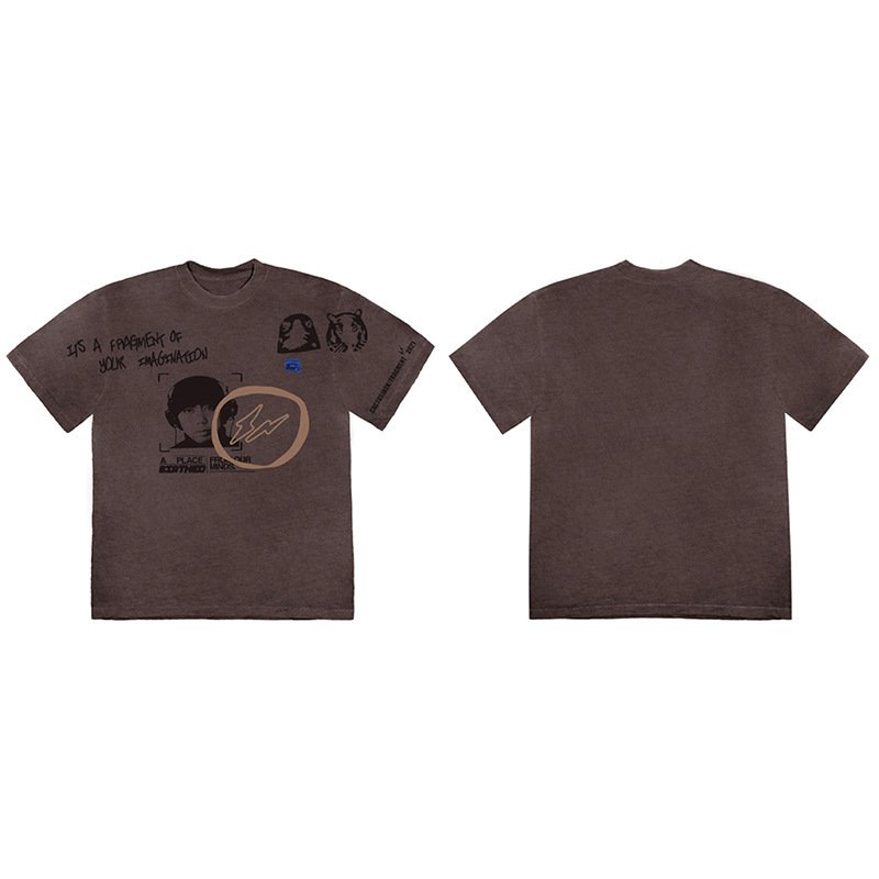 画像6: TRAVIS SCOTT CACTUS JACK KAWS lightning joint round neck short Sleeve t-shirt ユニセックス 男女兼用カクタスジャック カウズ Tシャツ (6)