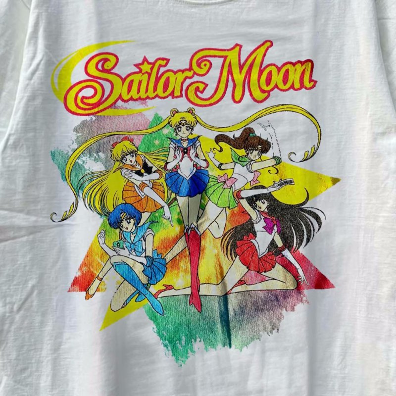 画像2: Unisex SAY Sailor Moon Vintage Style Print Short-Sleeve T-Shirt   男女兼用 ユニセックスセーラームーンヴィンテージスタイルプリント半袖Tシャツ (2)