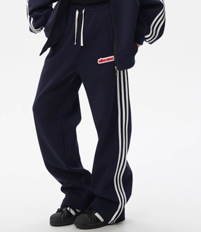 画像4: Unisex 3-line zip-up stand collar set-up Jacket and Pants Set　3ラインジップアップスタンドカラートラックスーツ セットアップ  ジャージ上下 ＆パンツセット (4)