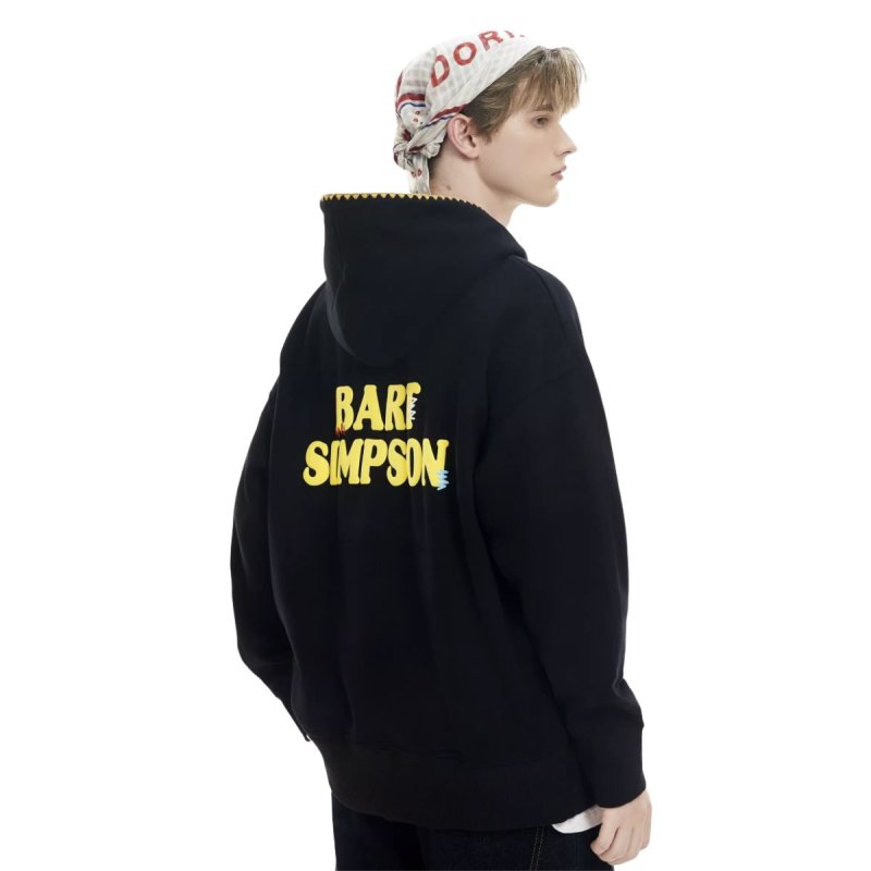 画像5: The Simpsons Bart Simpson Embroidery Hoodie 男女兼用 ユニセックス ザ・シンプソンズ バートシンプソン 刺繍入り オーバーサイズ パーカー (5)