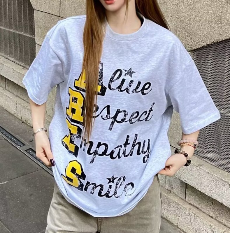 画像8: Unisex Alphabet logo print vintage style T-shirt  男女兼用 ユニセックス アルファベットロゴプリントヴィンテージスタイル半袖 Tシャツ (8)