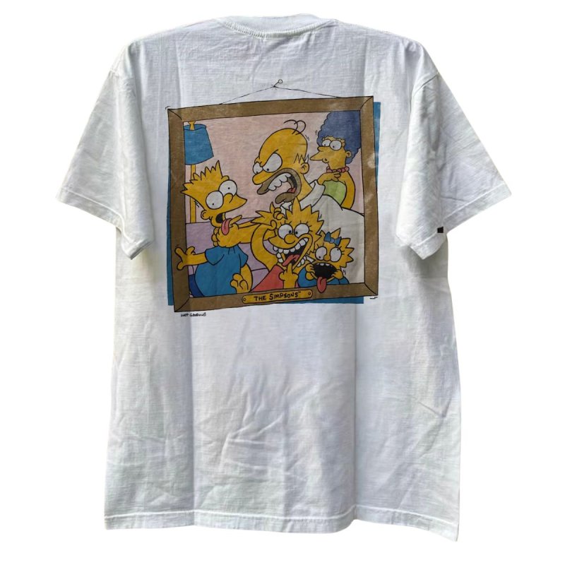 画像2: Unisex SAY CHEESE The Simpsons Family Vintage Style Print Short-Sleeve T-Shirt   男女兼用 ユニセックスシンプソンズファミリー写真撮影プリント半袖Tシャツ (2)