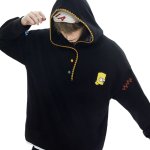 画像4: The Simpsons Bart Simpson Embroidery Hoodie 男女兼用 ユニセックス ザ・シンプソンズ バートシンプソン 刺繍入り オーバーサイズ パーカー (4)