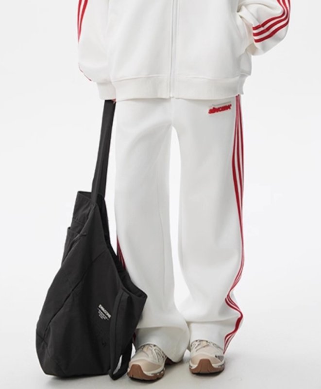 画像7: Unisex 3-line zip-up stand collar set-up Jacket and Pants Set　3ラインジップアップスタンドカラートラックスーツ セットアップ  ジャージ上下 ＆パンツセット (7)