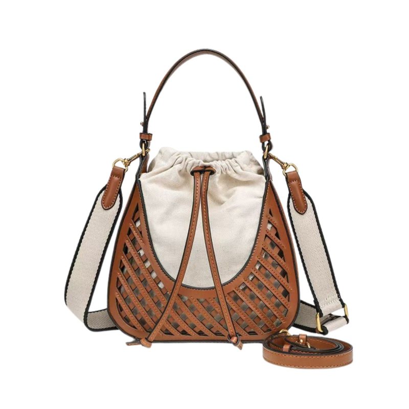 画像1: Single Shoulder Leather & Cross Tote Bucket Bag　 シングルショルダーレザー＆クロストートショルダーバケットバッグ (1)