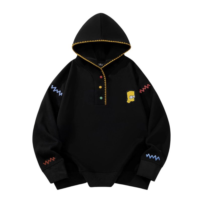 画像3: The Simpsons Bart Simpson Embroidery Hoodie 男女兼用 ユニセックス ザ・シンプソンズ バートシンプソン 刺繍入り オーバーサイズ パーカー (3)