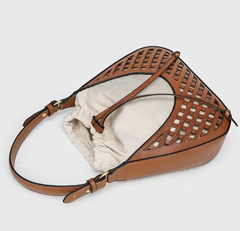 画像4: Single Shoulder Leather & Cross Tote Bucket Bag　 シングルショルダーレザー＆クロストートショルダーバケットバッグ (4)