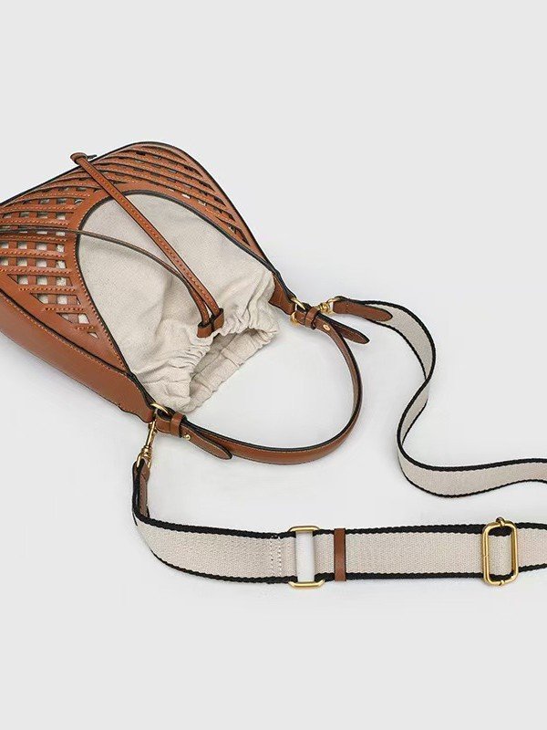 画像7: Single Shoulder Leather & Cross Tote Bucket Bag　 シングルショルダーレザー＆クロストートショルダーバケットバッグ (7)