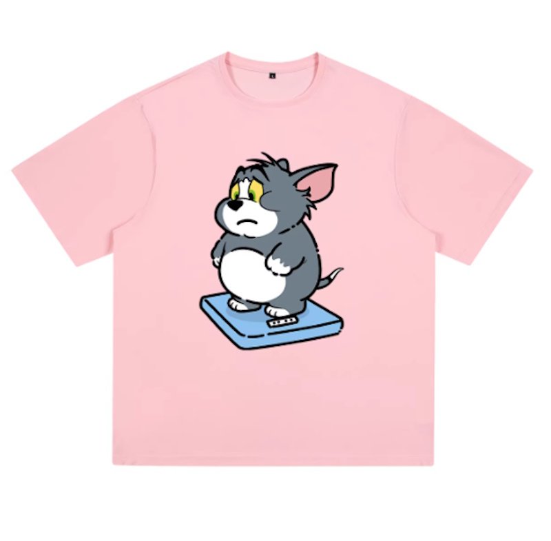 画像9: Unisex Fat Tom and Jerry prints T-shirt  男女兼用 ファットトムとジェリーユニセックスプリント 半袖 Tシャツ (9)