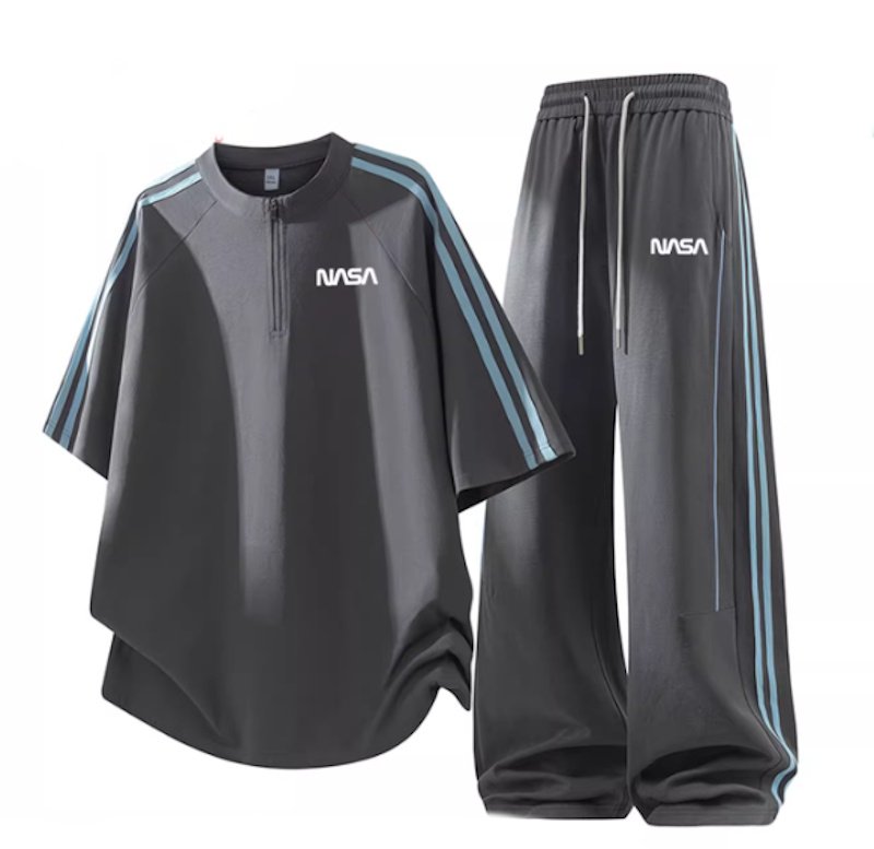 画像1: Unisex NASA Half-Zip 2-Line SetupJacket and Pants Set　NASAハーフジップアップ2ラインセットアップ ジャージ上下 ＆パンツセット (1)