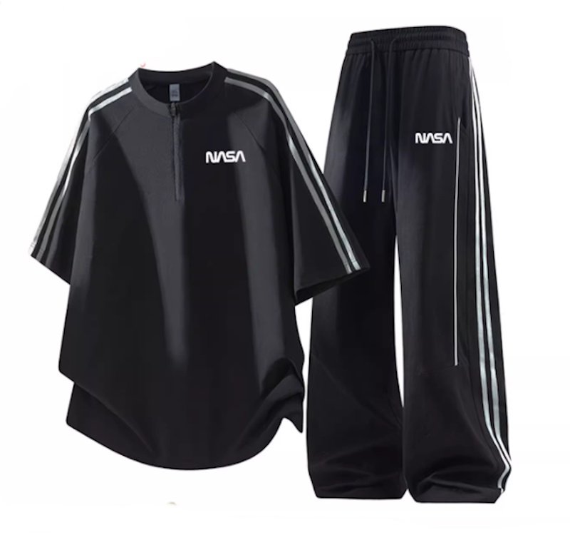 画像4: Unisex NASA Half-Zip 2-Line SetupJacket and Pants Set　NASAハーフジップアップ2ラインセットアップ ジャージ上下 ＆パンツセット (4)