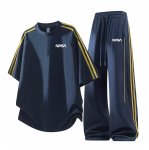 画像2: Unisex NASA Half-Zip 2-Line SetupJacket and Pants Set　NASAハーフジップアップ2ラインセットアップ ジャージ上下 ＆パンツセット (2)