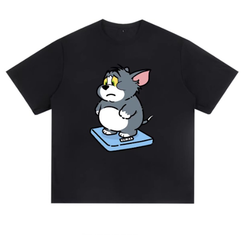 画像6: Unisex Fat Tom and Jerry prints T-shirt  男女兼用 ファットトムとジェリーユニセックスプリント 半袖 Tシャツ (6)