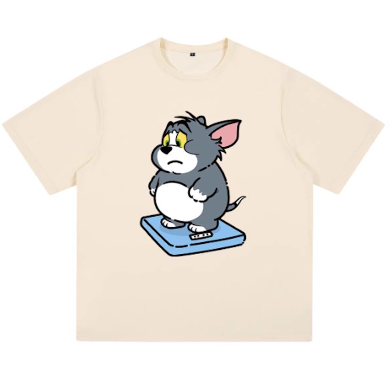 画像8: Unisex Fat Tom and Jerry prints T-shirt  男女兼用 ファットトムとジェリーユニセックスプリント 半袖 Tシャツ (8)