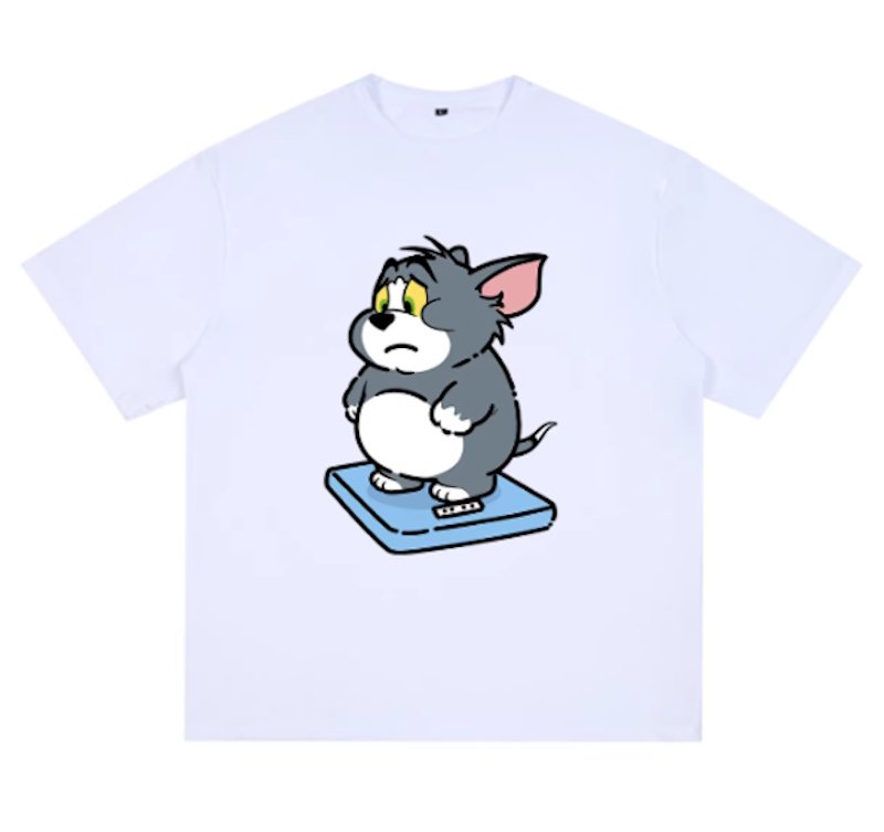 画像7: Unisex Fat Tom and Jerry prints T-shirt  男女兼用 ファットトムとジェリーユニセックスプリント 半袖 Tシャツ (7)