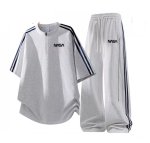 画像3: Unisex NASA Half-Zip 2-Line SetupJacket and Pants Set　NASAハーフジップアップ2ラインセットアップ ジャージ上下 ＆パンツセット (3)