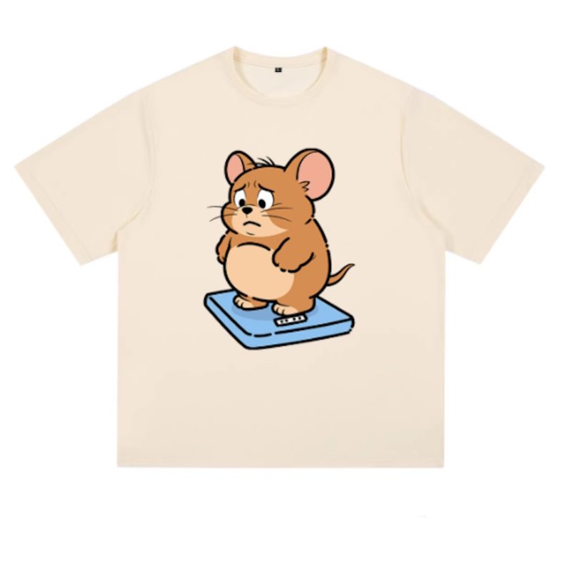 画像3: Unisex Fat Tom and Jerry prints T-shirt  男女兼用 ファットトムとジェリーユニセックスプリント 半袖 Tシャツ (3)