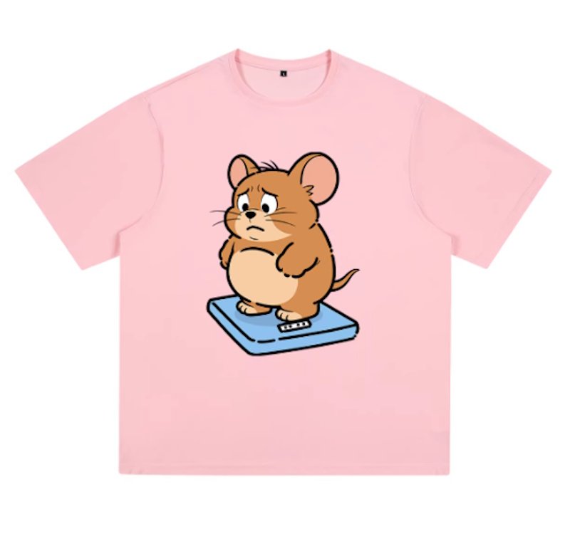 画像4: Unisex Fat Tom and Jerry prints T-shirt  男女兼用 ファットトムとジェリーユニセックスプリント 半袖 Tシャツ (4)