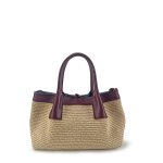 画像8: Leather-trimmed woven tote shoulder basket bag 　 レザートリミングかご籠トートショルダーバケットバッグ (8)