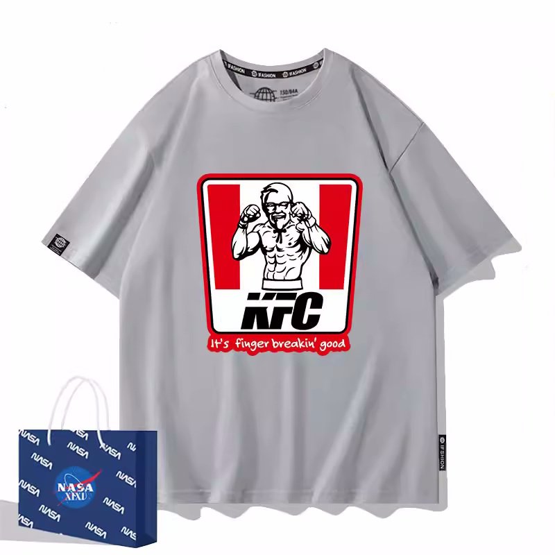 画像2: Unisex Kentucky Fried Chicken x Muscle Fighting Colonel Sanders prints T-shirt  男女兼用 ユニセックスケンタッキー×マッスルカーネル.サンダースプリント 半袖 Tシャツ (2)