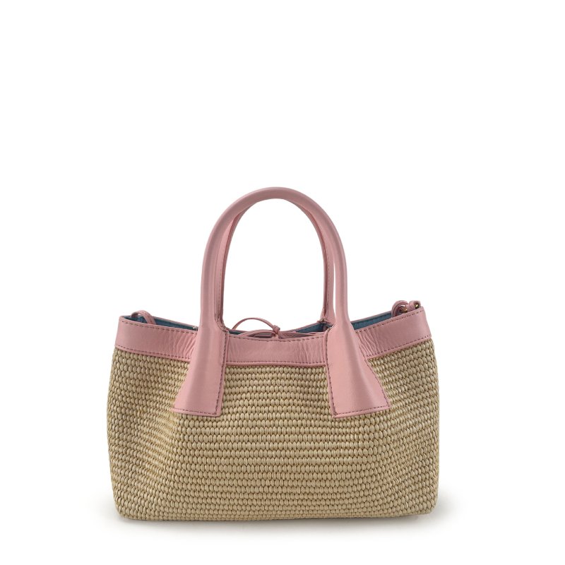 画像6: Leather-trimmed woven tote shoulder basket bag 　 レザートリミングかご籠トートショルダーバケットバッグ (6)
